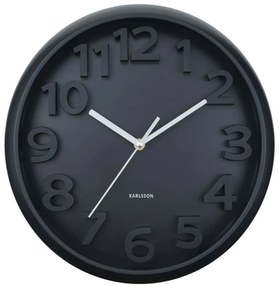 Ρολόι Τοίχου Elevated Classic Numbers KA6052BK Φ33,5cm Matt Black Karlsson Πολυστερίνη
