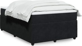 vidaXL Κρεβάτι Boxspring με Στρώμα Μαύρο 120 x 200 εκ. Βελούδινο