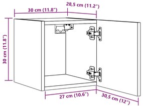 ΈΠΙΠΛΟ ΤΗΛΕΟΡΑΣΗΣ ΚΡΕΜΑΣΤΟ ΠΑΛΙΟ ΞΥΛΟ 30,5 X 30 X 30 ΕΚ. 856412