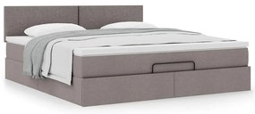 vidaXL Οθωμανικό κρεβάτι με στρώμα Taupe 160x200cm ύφασμα