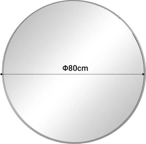 Καθρέπτης Emmett pakoworld ασημί αλουμίνιο Φ80x2.5εκ