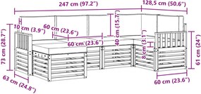vidaXL Σειρά Καναπέ Εξωτερικού 6 pcs Λευκό και Κρεμ Πολυεστέρας
