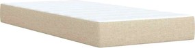 vidaXL Κρεβάτι Boxspring με Στρώμα Κρεμ 100 x 200 εκ. Υφασμάτινο