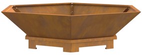 vidaXL Εστία Φωτιάς Εξαγωνική 100x100x28 εκ Ανθεκτικό Ατσάλι