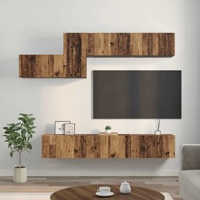vidaXL Σετ επίπλου τηλεόρασης 7 pcs Παλαιό ξύλο 60 x 30 x 30 cm