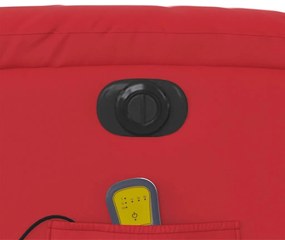 Πολυθρόνα Μασάζ Ανακλινόμενη Ηλεκτρική Κόκκινη Συνθετικό Δέρμα - Κόκκινο