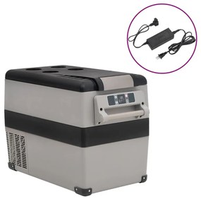 vidaXL Ψυγείο με Λαβή & Προσαρμογέα Μαύρο / Γκρι 45 Λ. από PP & PE