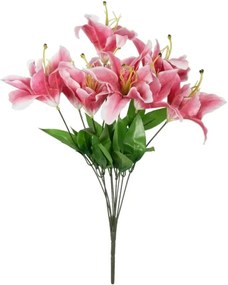 Τεχνητό Μπουκέτο Lily 21314 55cm Pink GloboStar Ύφασμα