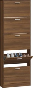 vidaXL Παπουτσοθήκη Καφέ Δρυς 59x17x169 εκ. από Επεξεργασμένο Ξύλο