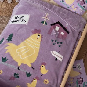 Κουβέρτα Βρεφική Piu Piu Mauve Nef-Nef Cuddle 75x100cm Πολυέστερ