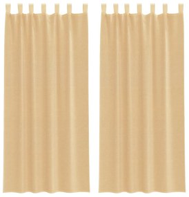 vidaXL Κουρτίνες Voile με βρόχους 2 τεμάχια Άμμος 140x245 cm