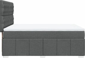 vidaXL Κρεβάτι Boxspring με Στρώμα Σκούρο Γκρι 140x190 εκ. Υφασμάτινο