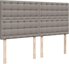 vidaXL Κρεβάτι Boxspring με Στρώμα Taupe 180x200 εκ. Υφασμάτινο