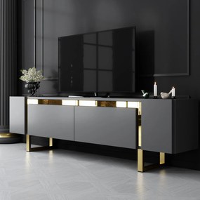 Έπιπλο Τηλεόρασης Ανθρακί / Χρυσό SEFEL 180x30x16