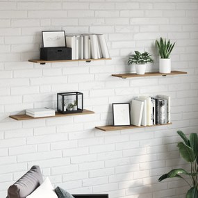 vidaXL Δίσκος Βιβλιοθήκης 4 pcs Καφέ 100 x 40 x 1.5 εκ. Μοριοσανίδα