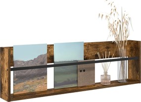 vidaXL Ράφι Περιοδικών με ράφι Καπνιστό Δρύς 100 x 12 x 30 εκ