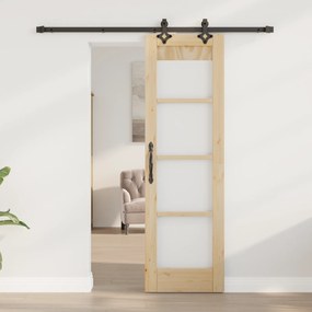 vidaXL Σετ Συρόμενης Πόρτας  με Υλικά "ORKDAL" Στερεό Ξύλο & Γυαλί
