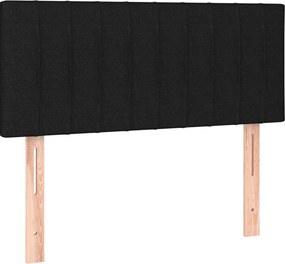 vidaXL Κρεβάτι Boxspring με Στρώμα Μαύρο 90x200 εκ. Υφασμάτινο