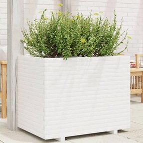 vidaXL Ζαρντινιέρα Λευκή 90x60x72 εκ. από Μασίφ Ξύλο Πεύκου