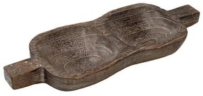 Ξυροκαρπιέρα 2 Θέσεων Ξύλινη XYP308 40.5Χ15Χ4cm Dark Brown Espiel Wood Paulownia