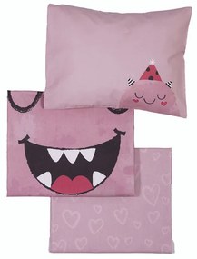 Σετ Σεντόνια Κούνιας Monstermania Girl Pink 2x(120x170) + 1x(30x40) - Nef-Nef Homeware