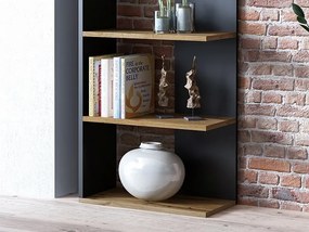 ΓΩΝΙΑΚΗ ΒΙΒΛΙΟΘΗΚΗ WOTAN OAK + BLACK 170X60 DIOMMI CORNERDWC