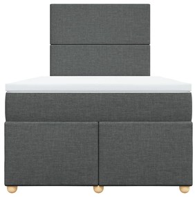 Κρεβάτι Boxspring με Στρώμα Σκούρο Γκρι 120x190 εκ Υφασμάτινο 3291213