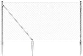 vidaXL Σετ Στύλων Φράχτη Ασημί 10 x 1.4 μ Γαλβανισμένος χάλυβας