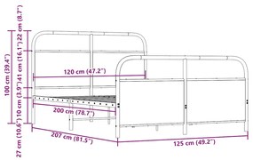 ΠΛΑΙΣΙΟ ΚΡΕΒΑΤΙΟΥ ΧΩΡ. ΣΤΡΩΜΑ SONOMA ΔΡΥΣ 120X200ΕΚ. ΕΠ. ΞΥΛΟ 4100274