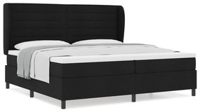 vidaXL κρεβάτι Box Spring  με στρώμα Μαύρο 200x200 εκ. Υφάσματος