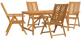 vidaXL Σέτ φαγητού για κήπο 5 pcs Καφέ Στερεό Ξύλο Ακακίας