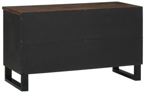 vidaXL ντουλάπα τηλεόρασης  80x33.5x46 cm από Μασίφ Ξύλο Καρυδιάς & Μένταλλο