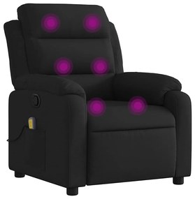 vidaXL Πολυθρόνα Μασάζ Ανακλινόμενη Μαύρη Υφασμάτινη