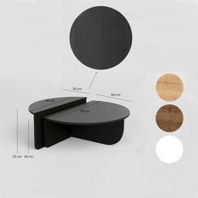 Τραπεζάκι Σαλονιού Μαύρο MEVAL 90x60x30
