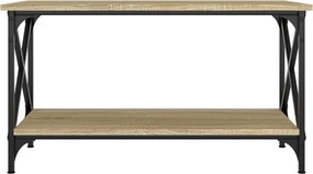vidaXL Τραπεζάκι Σαλονιού Sonoma Δρυς 80x45x45 εκ Επεξ. Ξύλο + Σίδηρος