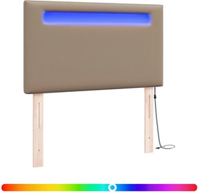 vidaXL LED κεφαλάρι Καπουτσίνο 100 cm Τεχνητό Δέρμα