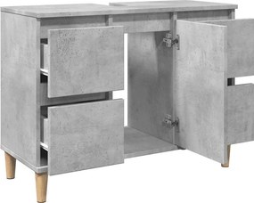 vidaXL Ντουλάπι Νιπτήρα Γκρι Σκυρ. 80 x 33 x 60 εκ. Επεξεργασμένο Ξύλο