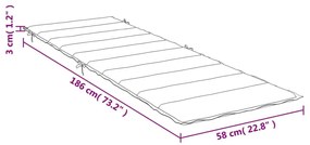 Μαξιλάρι Ξαπλώστρας Μπεζ 186 x 58 x 3 εκ. από Ύφασμα Oxford - Μπεζ