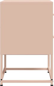 vidaXL Κομοδίνο Ροζ 36x39x60,5 εκ. από Χάλυβα