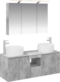vidaXL Σετ Ντουλαπιών Μπάνιου 4 pcs Γκρι Σκυροδέματος