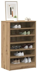 vidaXL Παπουτσοθήκη Αρτισιανή Δρυς 60x35x92 εκ. Επεξεργασμένο Ξύλο