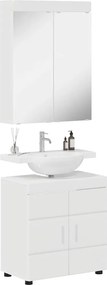 vidaXL Σετ Επίπλων Μπάνιου TULUM 2 pcs Υψηλής γυαλάδας λευκό