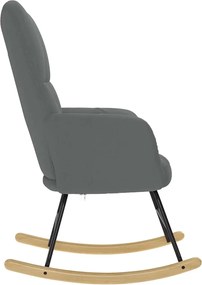 vidaXL Κουνιστή Πολυθρόνα Σκούρο Γκρι Υφασμάτινη