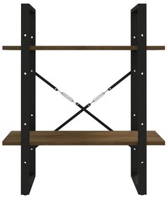 vidaXL Βιβλιοθήκη με 2 Ράφια Καφέ Δρυς 60x30x70 εκ. Επεξεργ. Ξύλο