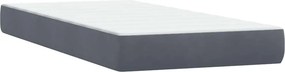 vidaXL Κρεβάτι Boxspring με Στρώμα Σκούρο Γκρι 180x210 εκ. Βελούδινο