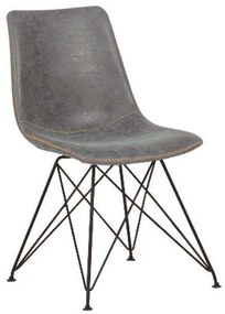 Καρέκλα Panton ΕΜ777,1 Vintage Grey Σετ 4τμχ Ξύλο,Ύφασμα