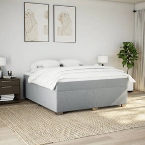 vidaXL Κρεβάτι Boxspring με Στρώμα Ανοιχτό Γκρι 180x200 εκ. Υφασμάτινο