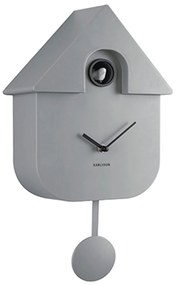 Ρολόι Τοίχου KA5768GY Modern Cuckoo Grey Karlsson Πλαστικό