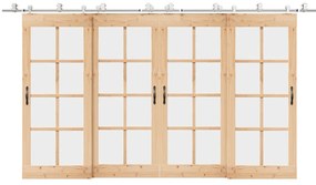 vidaXL Μηχανισμός Συρόμενης Μεσόπορτας Ασημί 400 εκ. Ανοξείδωτο Ατσάλι