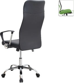 Καρέκλα γραφείου Novaro Megapap από τεχνόδερμα χρώμα μαύρο 61x68x111/121εκ.